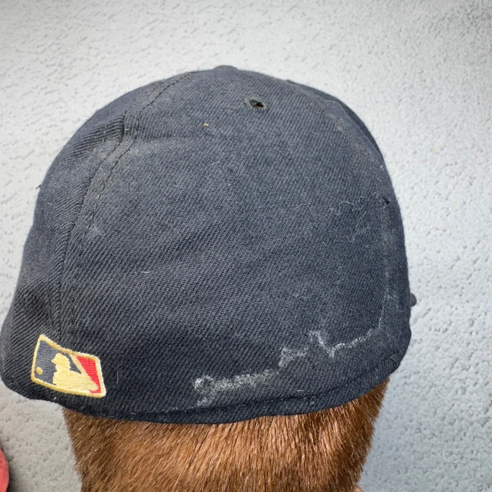 Vintage Cleveland Indians Hat Mens 7 5/8 Baseball MLB Chief Wahoo Fitted Cap 90s